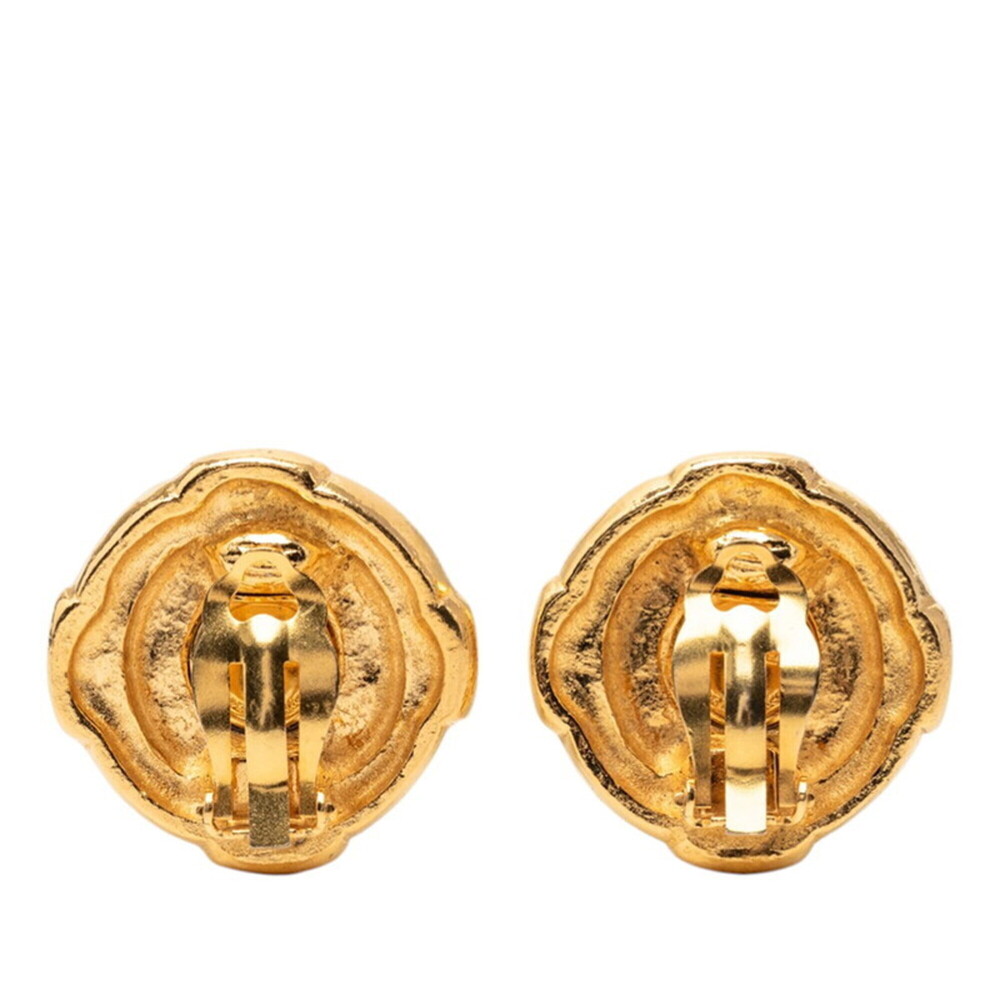 CHANEL Authentic Gold Logo Earrings - Picture 2 of 3